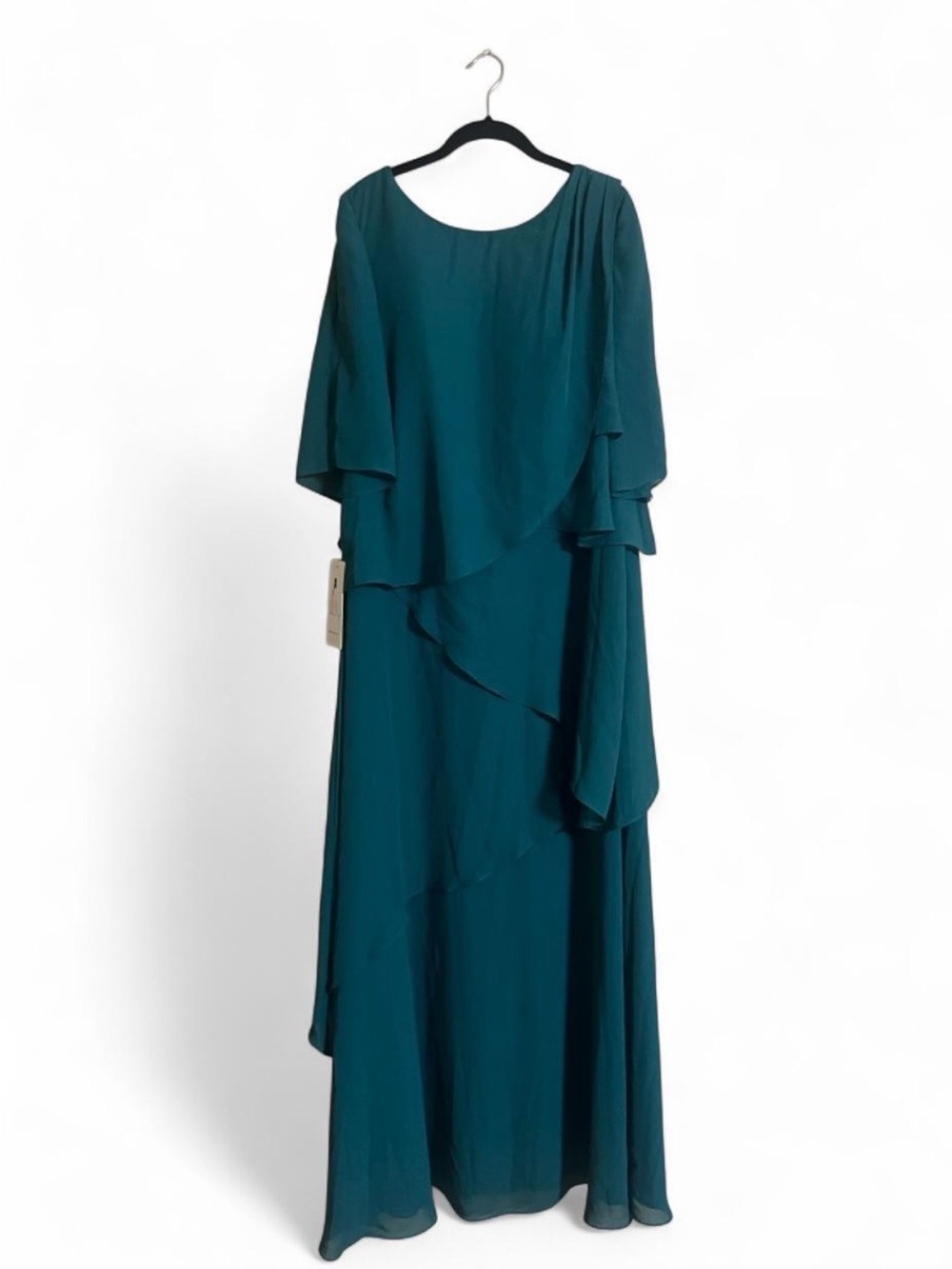 Wear Your Love Dress Sz 16 Laced Up Back Tiered Maxi/w Layered Ruffle Details
